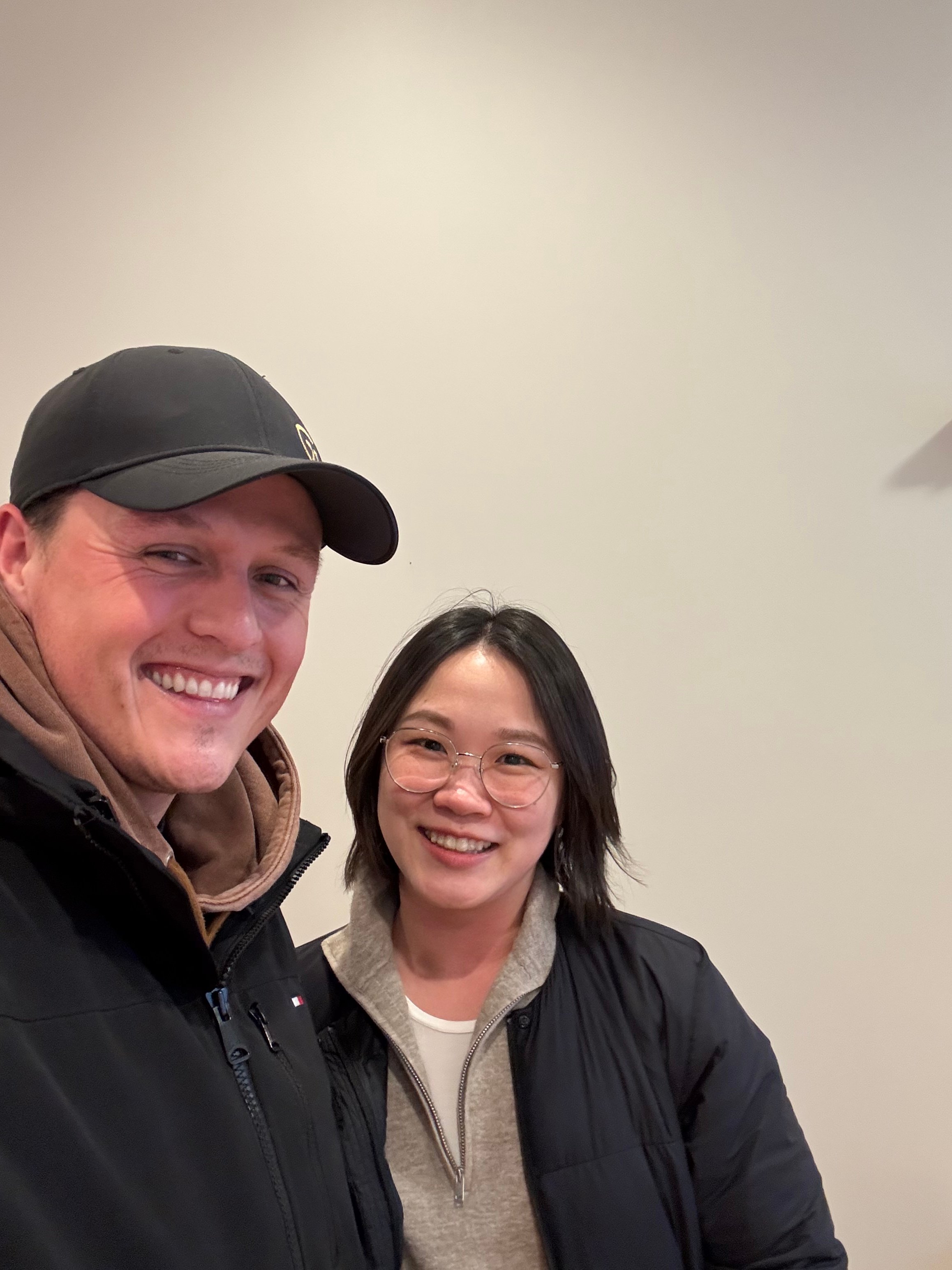 Talon Frick with clients on possession day — new home Regina
